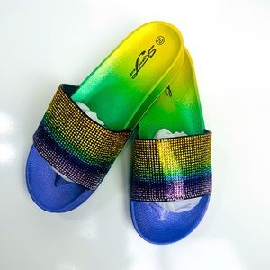 Unisex Mardi Gras Slides Sandals Various Sizes NWT